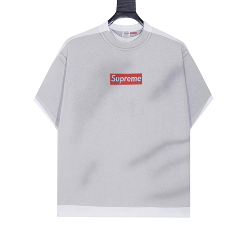 Supreme X Martin Margiela スーパーコピー 偽の2ピースブロックロゴ半袖Tシャツ