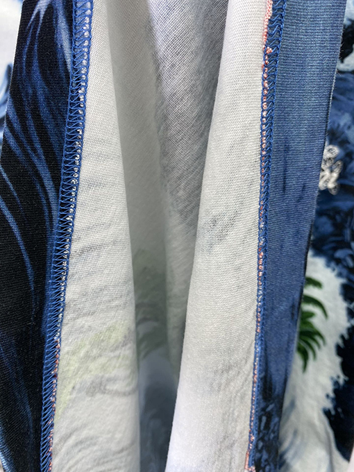 ルイヴィトン   熱帯の島の花の刺繍プリント半袖Tシャツ