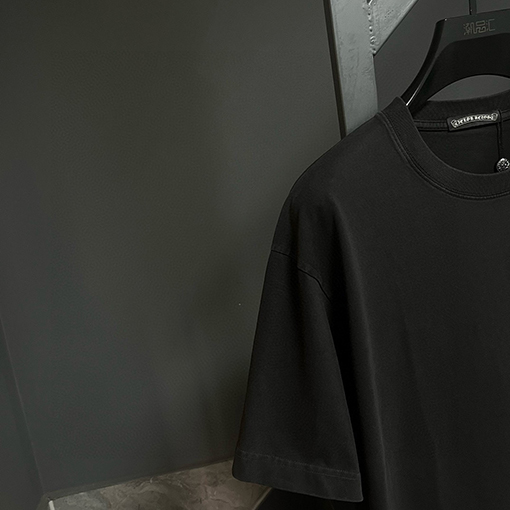クロムハーツ 新しいロゴ発泡皮ラベル半袖Tシャツ