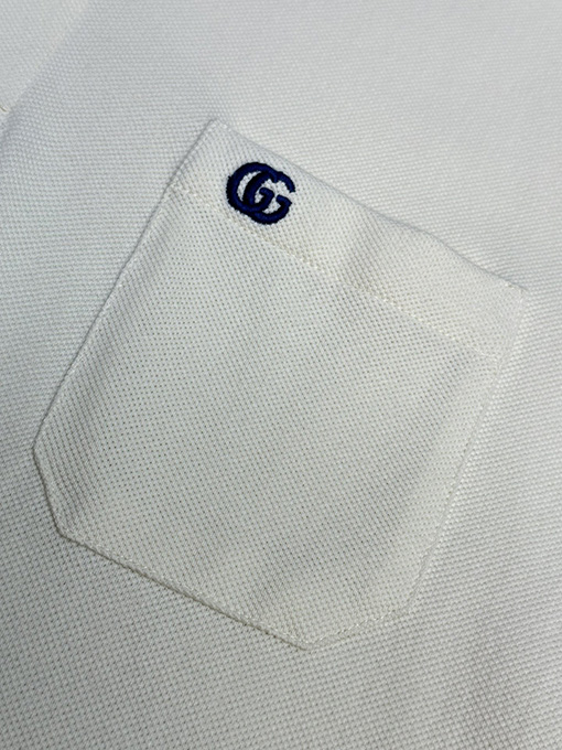 グッチ ポケット刺繍アルファベットポロシャツ