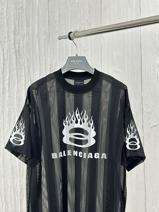 バレンシアガコピー  新しいメッシュ半袖Tシャツ