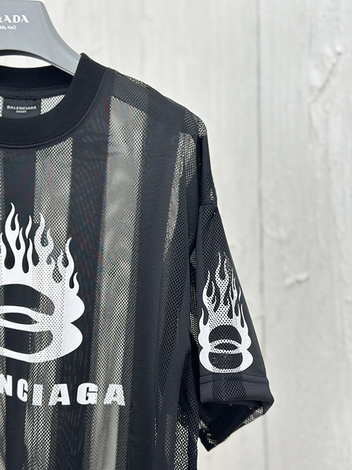 バレンシアガコピー  新しいメッシュ半袖Tシャツ