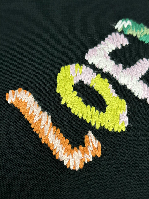 ロエベスーパーコピー レインボー刺繍ファッション半袖Tシャツ