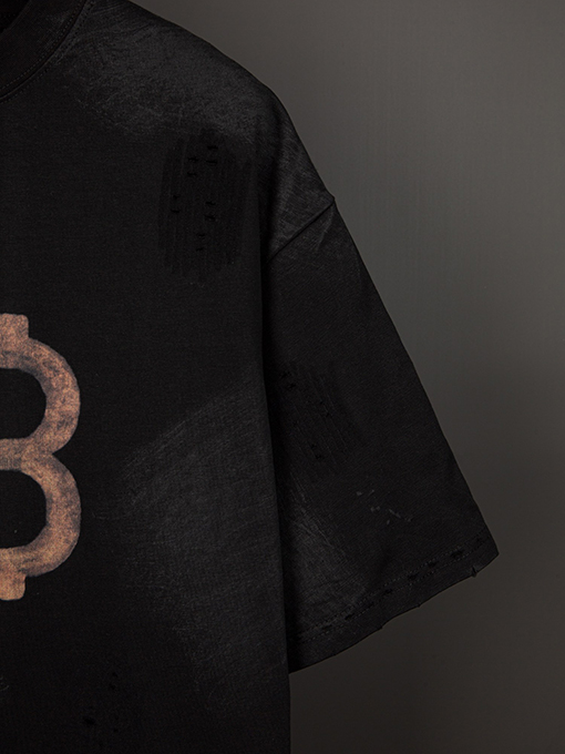 バレンシアガ 胸と背中のダブルBファッション染め半袖Tシャツ