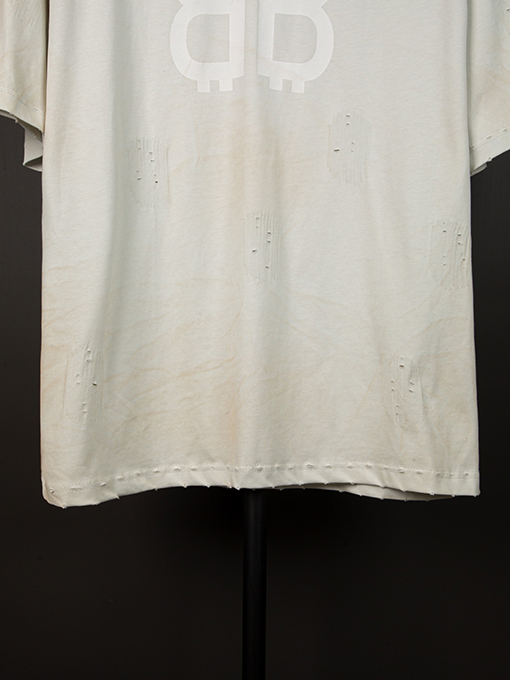 バレンシアガ 胸と背中のダブルBファッション染め半袖Tシャツ