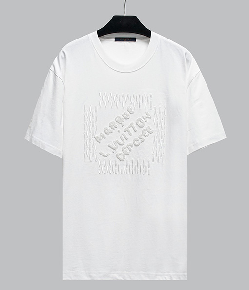 ルイヴィトン 新しいアルファベットロゴ刺繍ファッション半袖Tシャツ