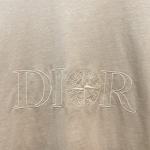 ディオールスーパーコピー ファッションロゴ刺繍ラウンドネック半袖Tシャツ