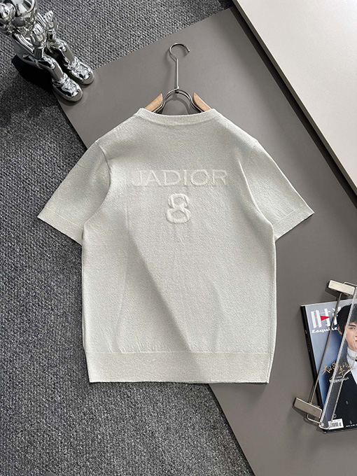 ディオール  新しいシンプルなロゴニット半袖Tシャツ