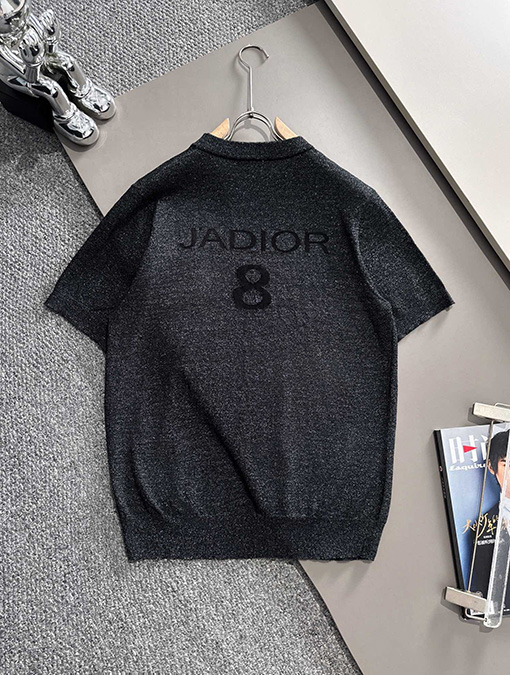 ディオール  新しいシンプルなロゴニット半袖Tシャツ