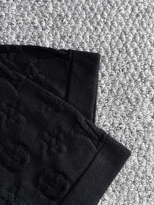 ルイヴィトン  ステッチ老花シンプルロゴニット半袖Tシャツ