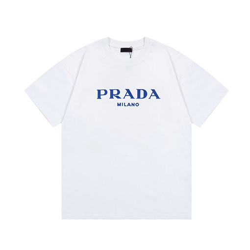 プラダスーパーコピー アルファベットエンボス半袖Tシャツ