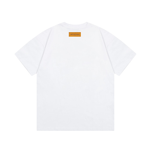 ルイヴィトンコピー 手描きの落書き大きなロゴアルファベットプリント半袖Tシャツ