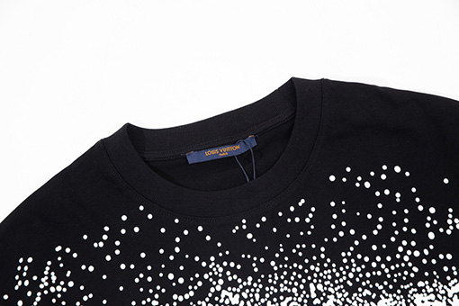 ルイヴィトン  インクジェット落書き大きなロゴロゴ刺繍ラウンドネック半袖Tシャツ