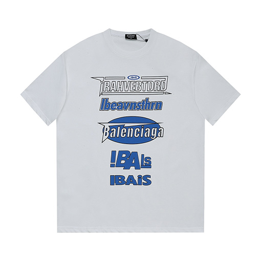 バレンシアガ 新しい大きなフォームプリントラウンドネック半袖Tシャツ