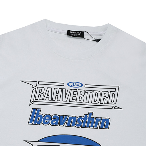 バレンシアガ 新しい大きなフォームプリントラウンドネック半袖Tシャツ