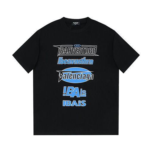 バレンシアガ 新しい大きなフォームプリントラウンドネック半袖Tシャツ