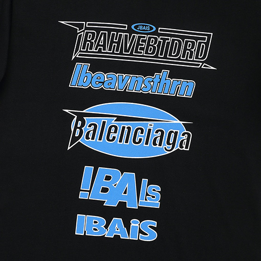 バレンシアガ 新しい大きなフォームプリントラウンドネック半袖Tシャツ