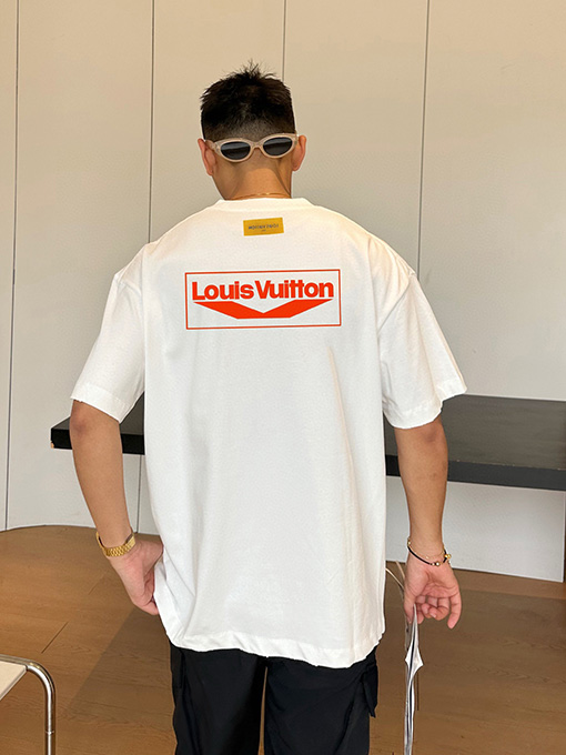 ルイヴィトンコピー ファッション カラフルなアルファベット半袖Tシャツ