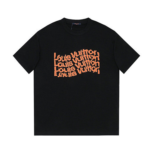 ルイヴィトンコピー ファッション カラフルなアルファベット半袖Tシャツ