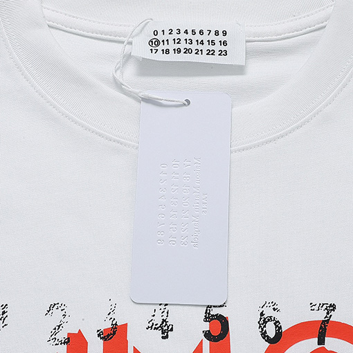 マルタンマルジェラ カード破壊プリントクルーネック半袖Tシャツ