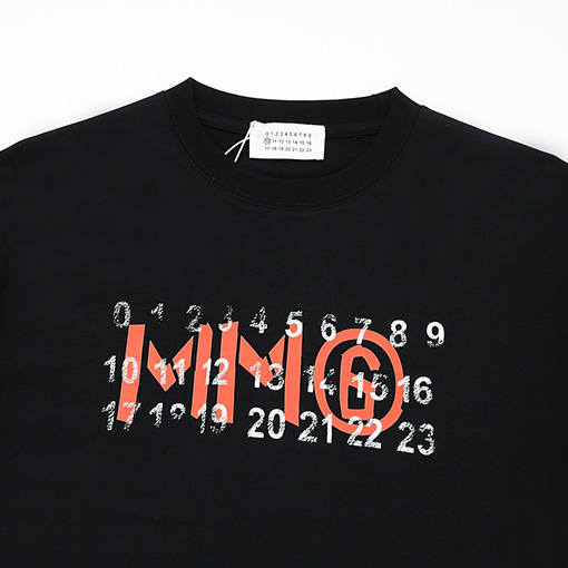 マルタンマルジェラ カード破壊プリントクルーネック半袖Tシャツ