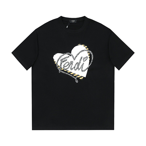 フェンディ バレンタイン限定ロゴプリント半袖Tシャツ