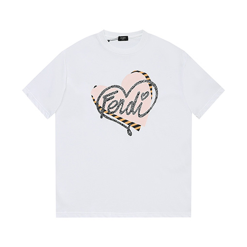 フェンディ バレンタイン限定ロゴプリント半袖Tシャツ