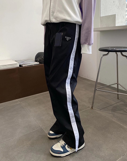 プラダコピー 新しいパッチワークナイロンダブルジッパーパンツ