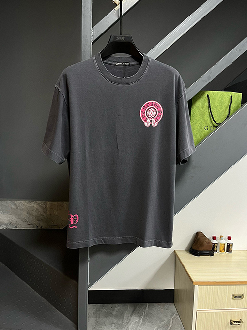 クロムハーツコピー ネジ山ネッククルーネック半袖Tシャツ