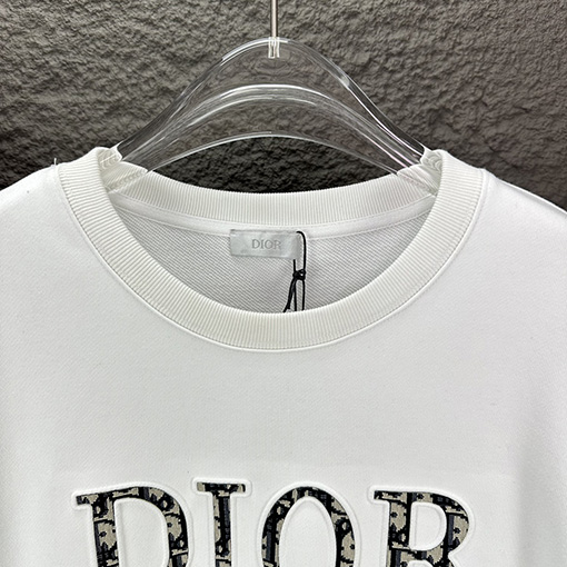 ディオールコピー 新しいパッチロゴ刺繍ファッション文字クルーネックパーカー