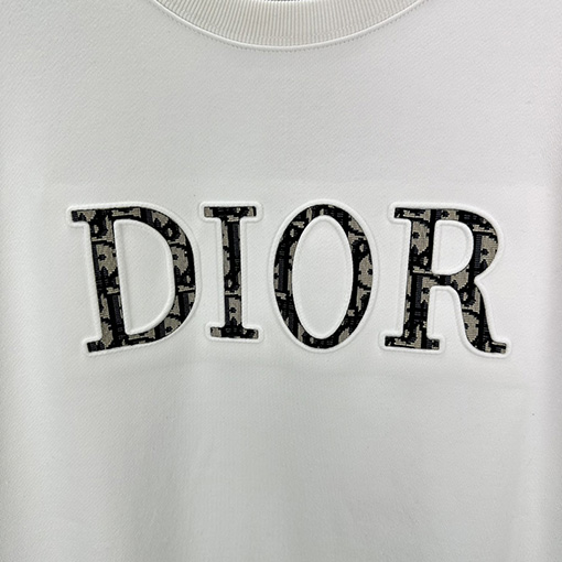 ディオールコピー 新しいパッチロゴ刺繍ファッション文字クルーネックパーカー