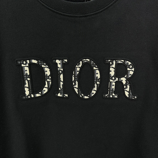 ディオールコピー 新しいパッチロゴ刺繍ファッション文字クルーネックパーカー