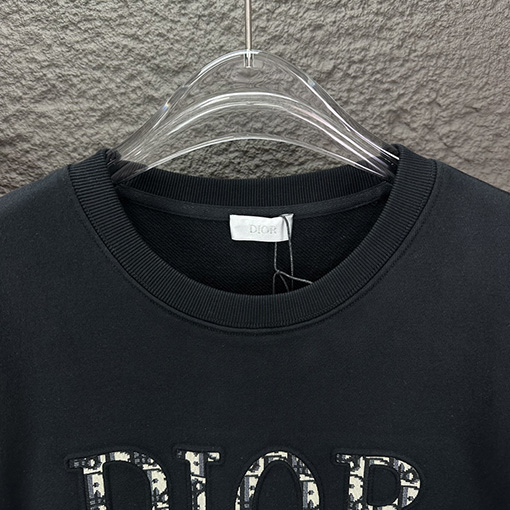 ディオールコピー 新しいパッチロゴ刺繍ファッション文字クルーネックパーカー