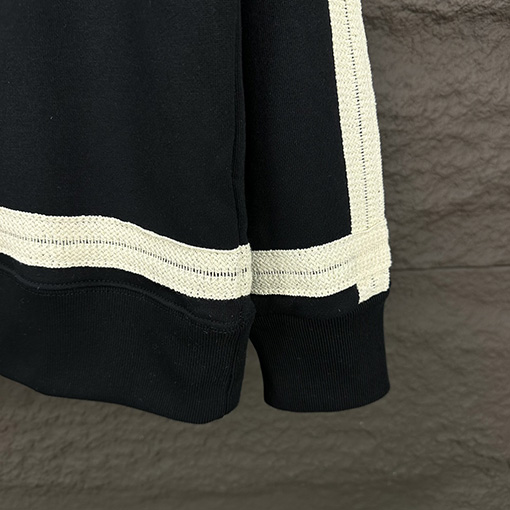 ロエベ  新しいステッチリボン刺繍ロゴラウンドネックパーカー