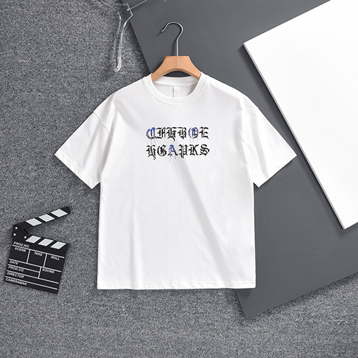 クロムハーツ ダブルガーゼコットンラウンドネック半袖Tシャツ