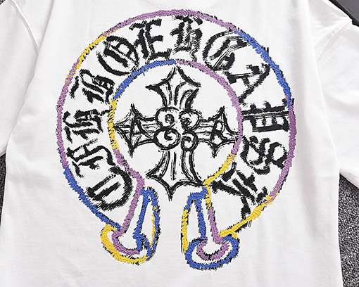 クロムハーツ ダブルガーゼコットンラウンドネック半袖Tシャツ