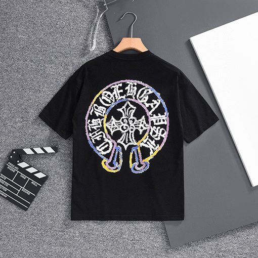 クロムハーツ ダブルガーゼコットンラウンドネック半袖Tシャツ