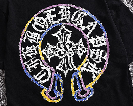 クロムハーツ ダブルガーゼコットンラウンドネック半袖Tシャツ