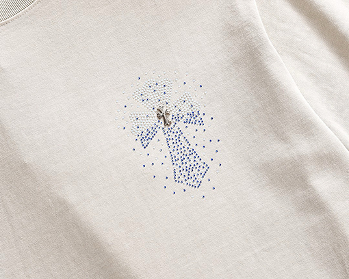 クロムハーツ 重い洗濯ソルト生地クルーネック半袖Tシャツ