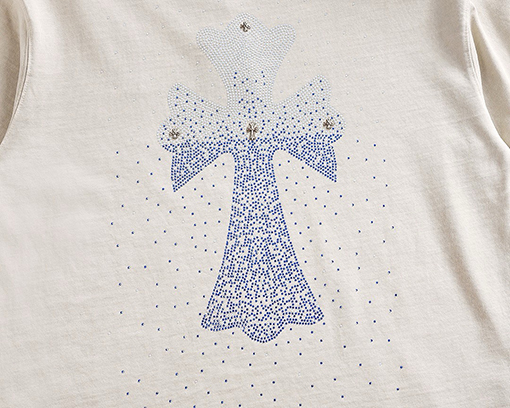 クロムハーツ 重い洗濯ソルト生地クルーネック半袖Tシャツ