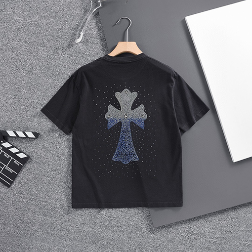 クロムハーツ 重い洗濯ソルト生地クルーネック半袖Tシャツ