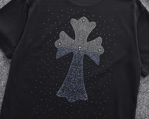 クロムハーツ 重い洗濯ソルト生地クルーネック半袖Tシャツ