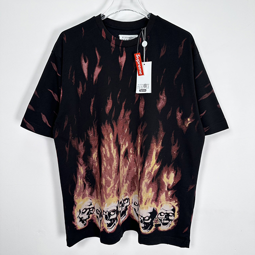 Supreme x MM6 コラボMaison Margiela Liquid BlueマジェラフレイムスカルTEE
