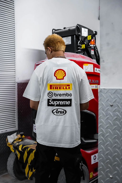 SUPREME X DUCATI SS 24コラボLOGO TEEドゥカティマイクロラベルTシャツ