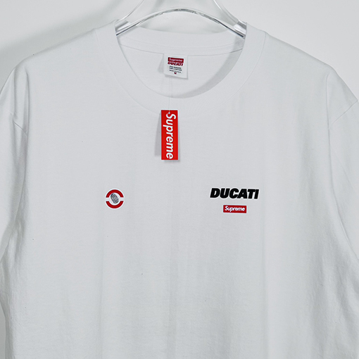 SUPREME X DUCATI SS 24コラボLOGO TEEドゥカティマイクロラベルTシャツ