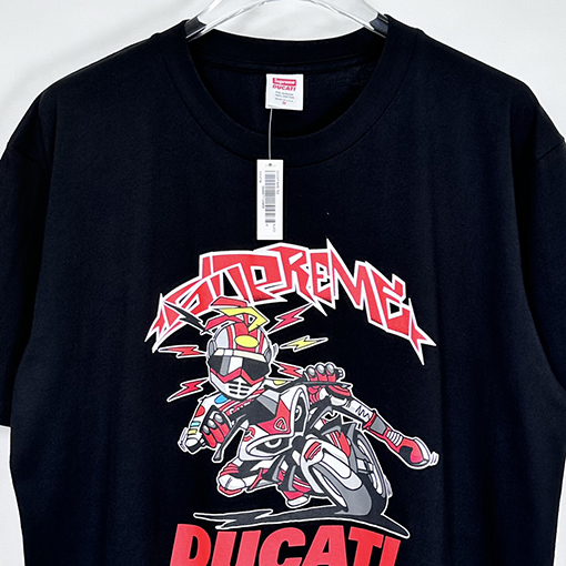 SUPREME X DUCATIコラボSS 24 BIKE TEEバイクレーサープリントTシャツ