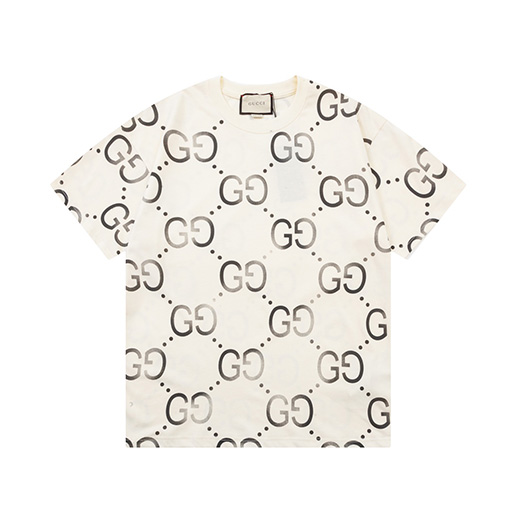 グッチ フルプリント大花柄アルファベットロゴ半袖Tシャツ