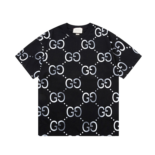 グッチ フルプリント大花柄アルファベットロゴ半袖Tシャツ