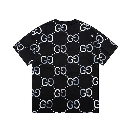 グッチ   フルプリント大花柄アルファベットロゴ半袖Tシャツ