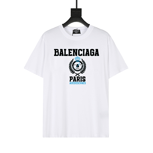 バレンシアガ プリントラウンドネック半袖Tシャツ